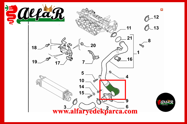 TURBO HORTUMU SOL ALT ( DÜZ VİTES)